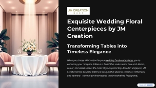 Exquisite Wedding Floral Centerpieces by JM Creation
