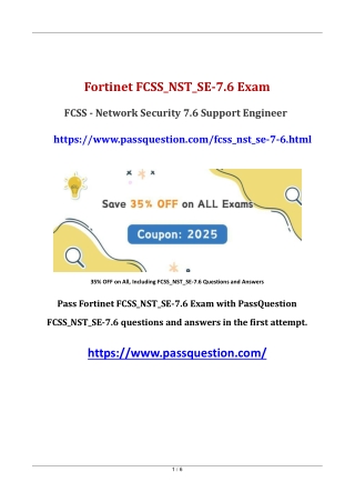Fortinet FCSS_NST_SE-7.6 PDF Questions and Answers