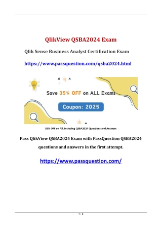 Qlik Sense Business Analyst QSBA2024 PDF Questions