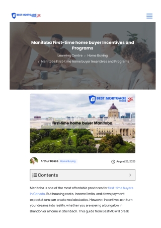 BestMO Homeownership Success: Manitoba First-time home buyer