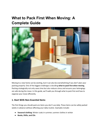 What to Pack First When Moving_ A Complete Guide