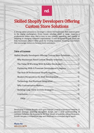 Skilled Shopify Developers Offering Custom Store Solutions