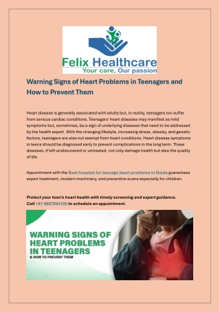 Warning Signs of Heart Problems in Teenagers and How to Prevent Them
