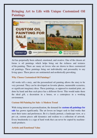 custom oil paintings for sale