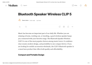 Bluetooth Speaker Wireless CLIP 5 _ by Great choice _ Aug, 2025 _ Medium