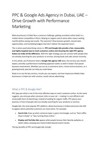 PPC & Google Ads Agency in  Dubai, UAE – Drive Growth with Performance Marketing