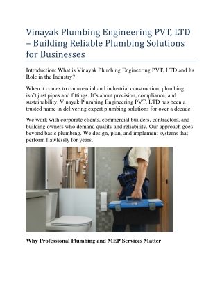 Vinayak Plumbing Engineering PVT
