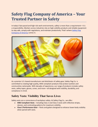 Safety Flag Company of America – Your Trusted Partner in Safety