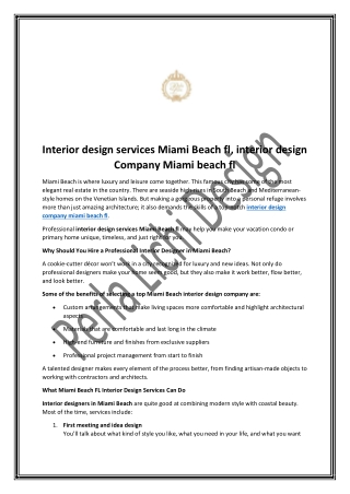 Interior design services Miami Beach fl, interior design Company Miami beach fl