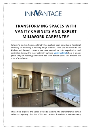 Transforming Spaces with Vanity Cabinets and Expert Millwork Carpentry