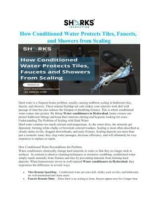 How Conditioned Water Protects Tiles, Faucets, and Showers from Scaling