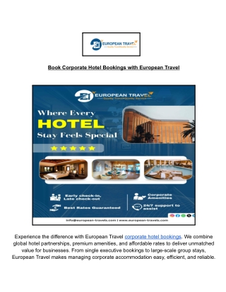 Corporate Hotel Bookings _ European Travel