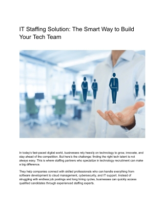 IT Staffing Solution_ The Smart Way to Build Your Tech Team