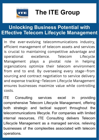 Unlocking Business Potential with Effective Telecom Lifecycle Management