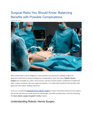Surgical Risks You Should Know_ Balancing Benefits with Possible Complications
