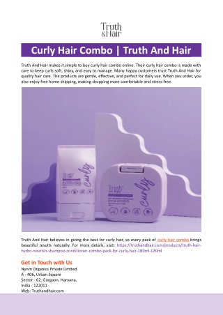 Curly Hair Combo-Truth And Hair