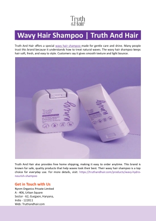 Wavy Hair Shampoo-Truth And Hair