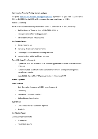 Non-Invasive Prenatal Testing Market Size & Share