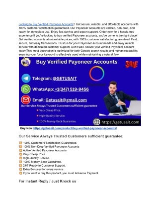 The Ultimate Guide 2025 How to Buy, Verified Payoneer Accounts