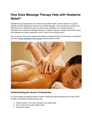 How Massage Therapy Reduces Headache Pain?