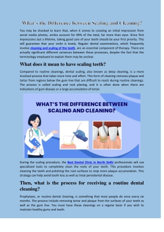Difference between Scaling and Cleaning - Advance Dental Clinic