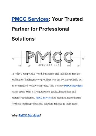 PMCC Services_ Your Trusted Partner for Professional Solutions