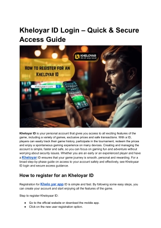 Kheloyar ID Login – Quick & Secure Access Guide