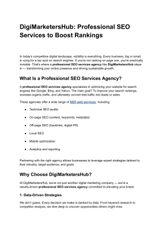 DigiMarketersHub_ Professional SEO Services to Boost Rankings