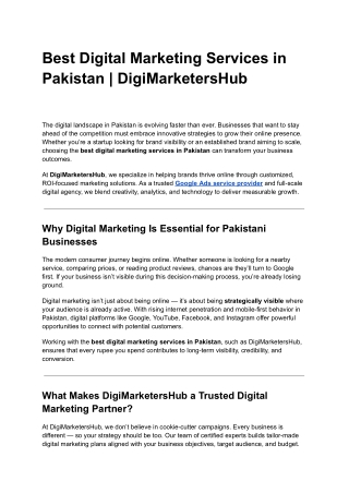 Best Digital Marketing Services in Pakistan _ DigiMarketersHub