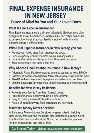 Final Expense Insurance in New Jersey