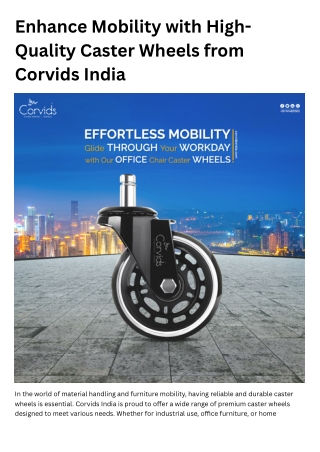 Buy Durable Caster Wheels Online | Corvids India