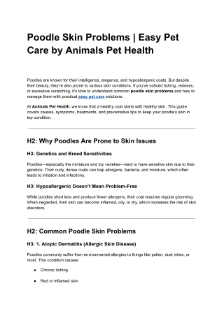 Poodle Skin Problems _ Easy Pet Care by Animals Pet Health