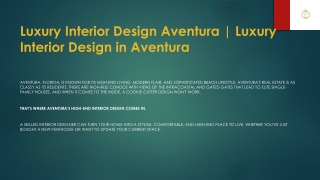 Luxury Interior Design Aventura | Luxury Interior Design in Aventura