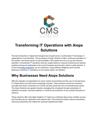 Aiops Solutions