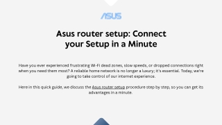 Quick & Easy Asus Router Setup Guide
