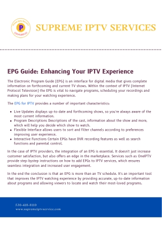 EPG Guide Enhancing Your IPTV Experience