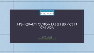 High Quality Custom Labels Service in Canada