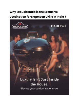 Why Exousia India is the Exclusive Destination for Napoleon Grills in India