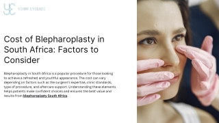 Key Factors Affecting Blepharoplasty Prices in South Africa