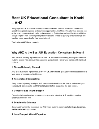 Best UK Educational Consultant in Kochi