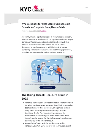 KYC Solutions for Real Estate Companies in Canada