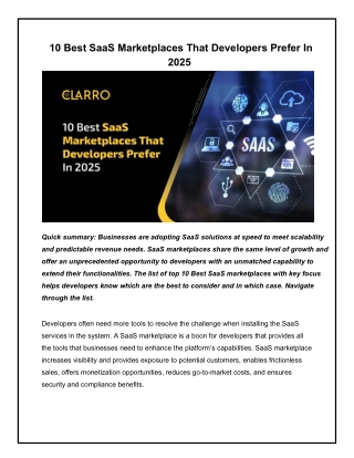 10 Best SaaS Marketplaces That Developers Prefer In 2025.