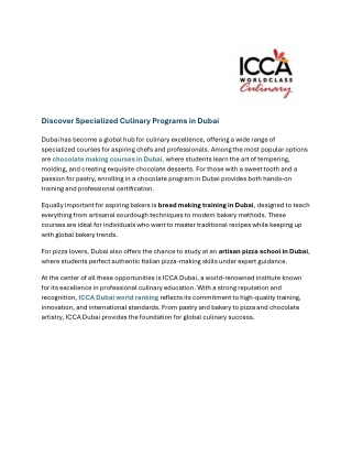 Chocolate Making CourExplore the art of confectionses Dubai – Learn from Experts