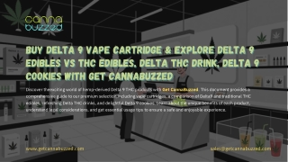 Buy Delta 9 Vape Cartridge & Explore Delta 9 Edibles vs THC Edibles, Delta THC Drink, Delta 9 Cookies with Get CannaBuzz