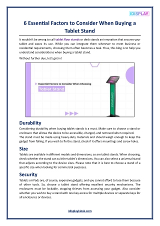 6 Essential Factors to Consider When Buying a Tablet Stand