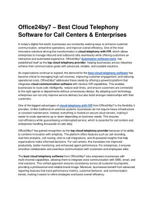 Office24by7  Best Cloud Telephony Software for Call Centers  Enterprises docx  Google Docs