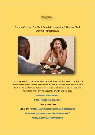 Content Creation For Black Brands Empowering Millennial Black Women Entrepreneur