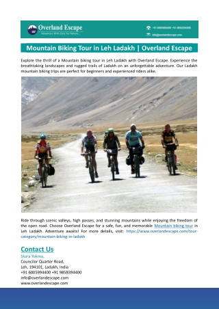 Mountain Biking Tour in Leh Ladakh