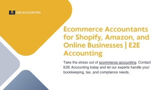 Ecommerce Accountants for Shopify, Amazon, and Online Businesses  E2E Accounting