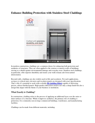 Enhance Building Protection with Stainless Steel Claddings